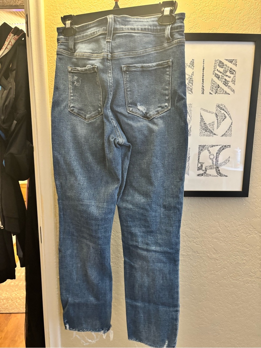 Flying Monkey Distressed Medium Blue Straight Leg Jeans - Picture 2 of 8